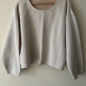 Uniqlo Cream Scoop Neck Sweater